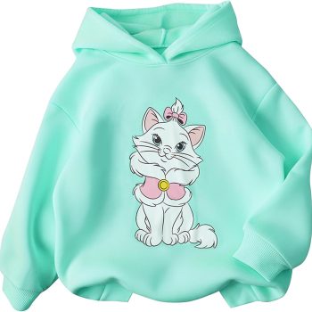 Girls Graphic Hoodies Size  Long Sleeve Cartoon Print Pullover Hooded Sweatshirt Cute Casual Tops for Girl