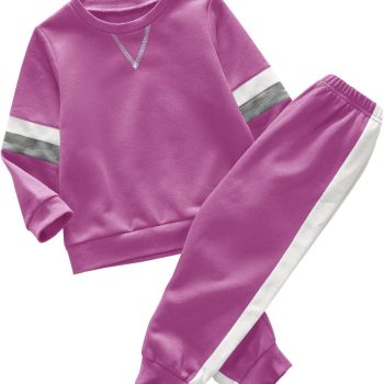 Boy's Color Block Tracksuits Casual Sweatshirt Sports Pants Outfit Sets