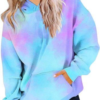 Cute Hoodies for Teen Girls Trendy Preppy Hooded Sweatshirts Oversized Long Sleeve Shirts Gradient Clothes for Girls