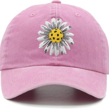 Pickleball Baseball Cap for Toddler Girls Ages 2-6, Embroidered Adjustable Washed Kids Hats