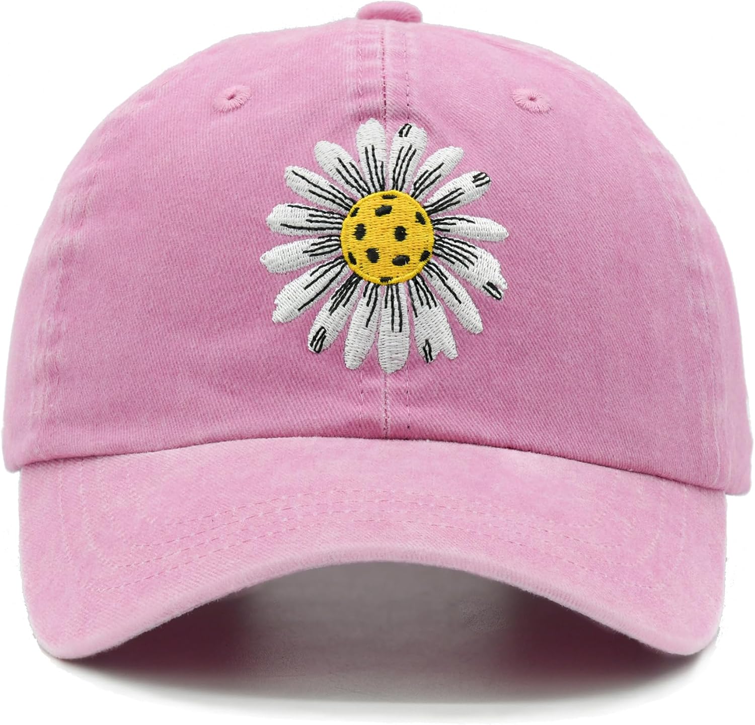 Pickleball Baseball Cap for Toddler Girls Ages 2-6, Embroidered Adjustable Washed Kids Hats